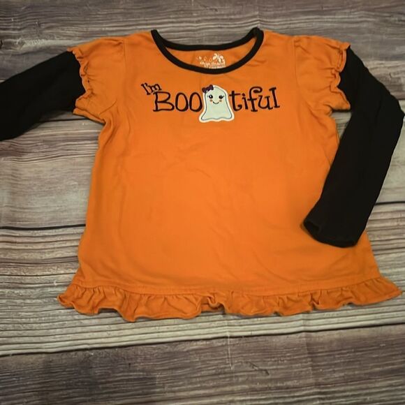 Okie Dokie “I’m BOOtiful” Halloween Shirt Toddler Girls 24 Months Orange Black - Picture 4 of 5